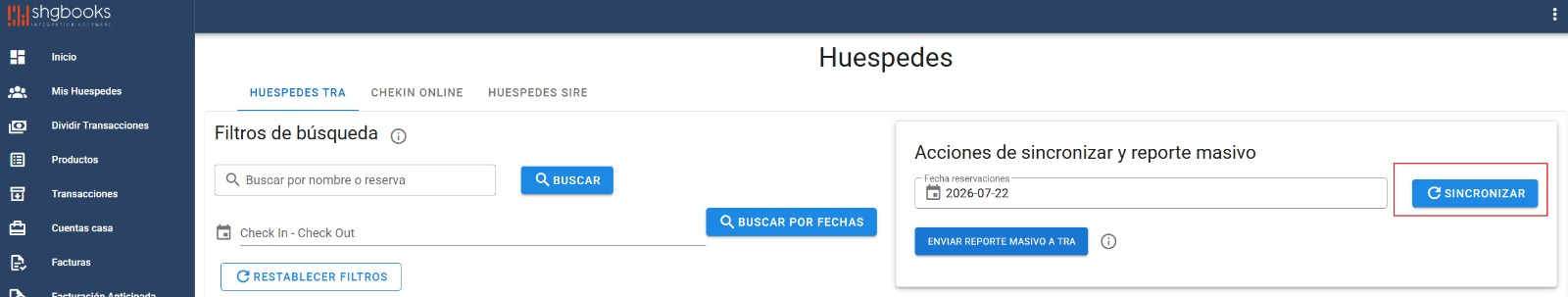 Pestañas SIRE TRA